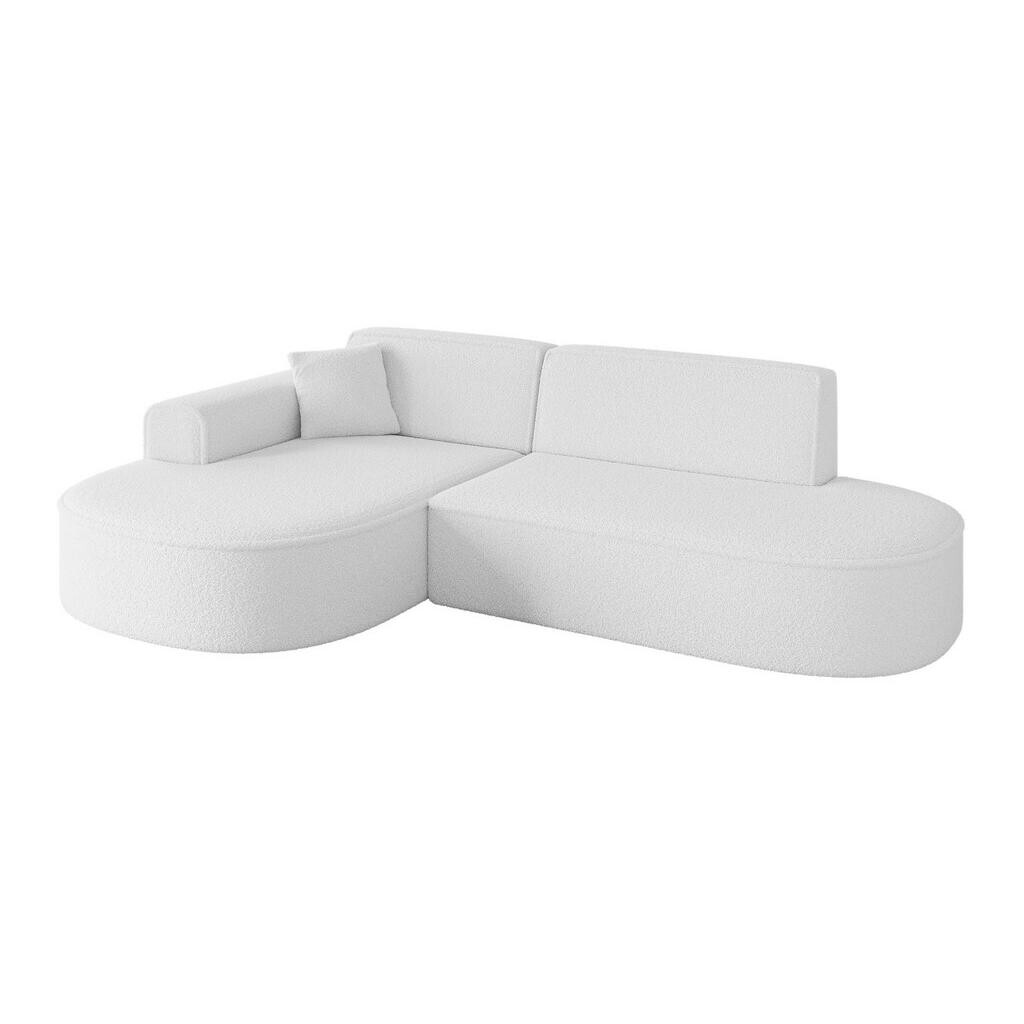 ALTDECOR ROHOVÁ SEDACÍ SOUPRAVA s otomanem vlevo MARI-L1 – 243 x 171 x 79 cm, bílá buklé