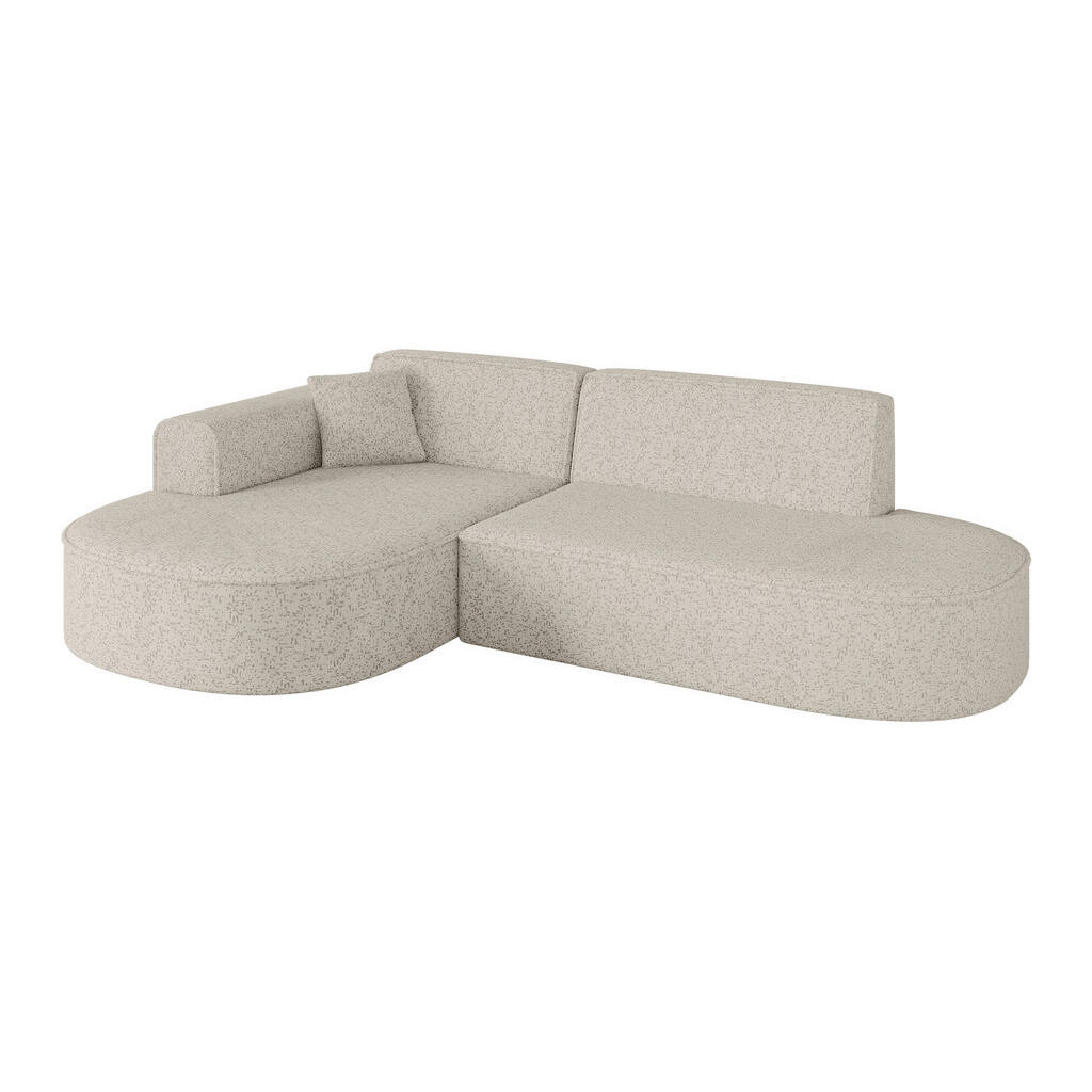 ALTDECOR ROHOVÁ SEDACÍ SOUPRAVA s otomanem vlevo MARI-L1 – 243 x 171 x 79 cm, béžová, tkanina