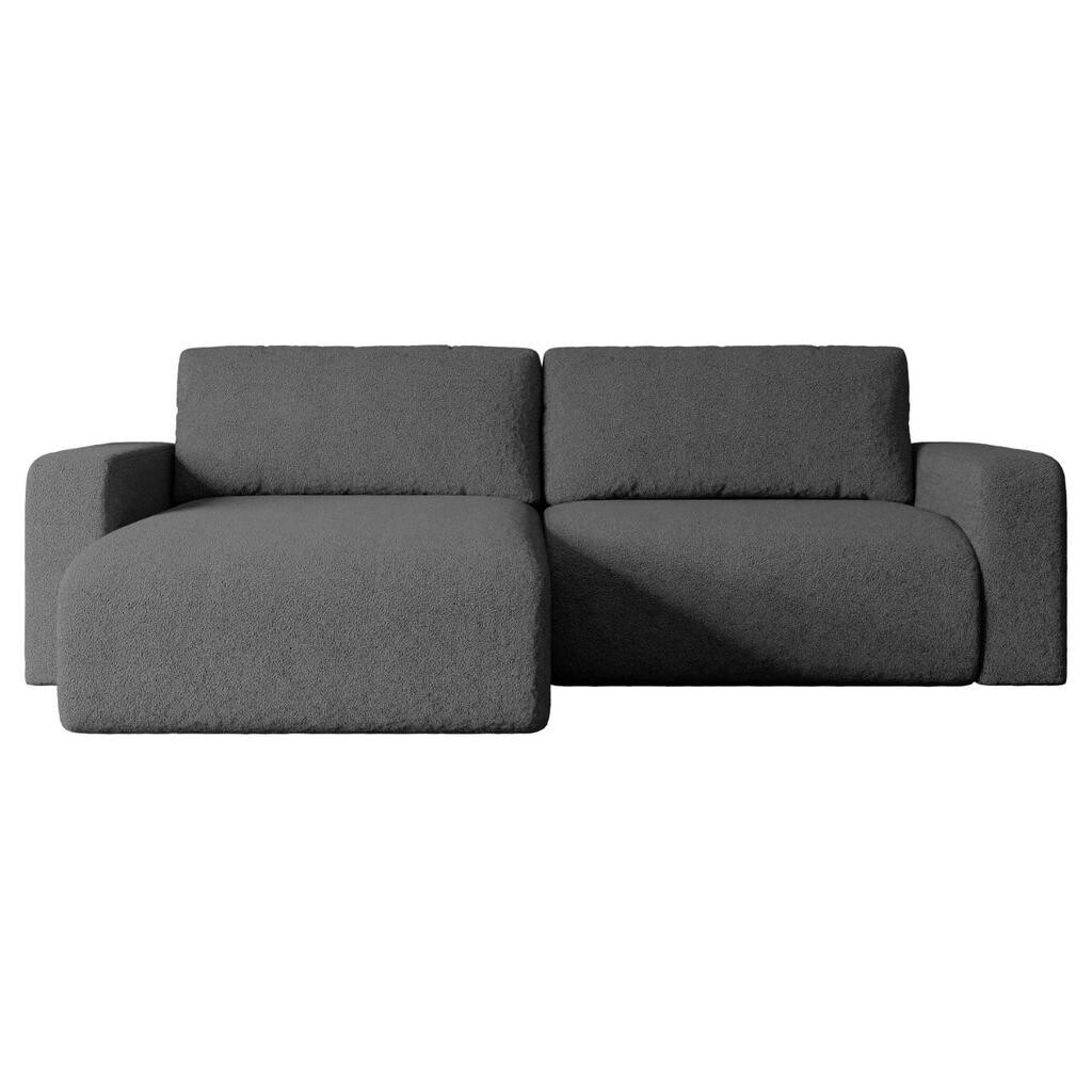 ALTDECOR ROHOVÁ SEDACÍ SOUPRAVA s funkcí lůžka a úložným prostorem KLEEA-L – 247 x 143 x 83 cm, šedá buklé