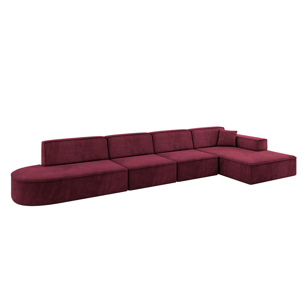 ALTDECOR ROHOVÁ SEDACÍ SOUPRAVA s otomanem vpravo IREA-L3-v4 – 412 × 165 × 77 cm, bordó
