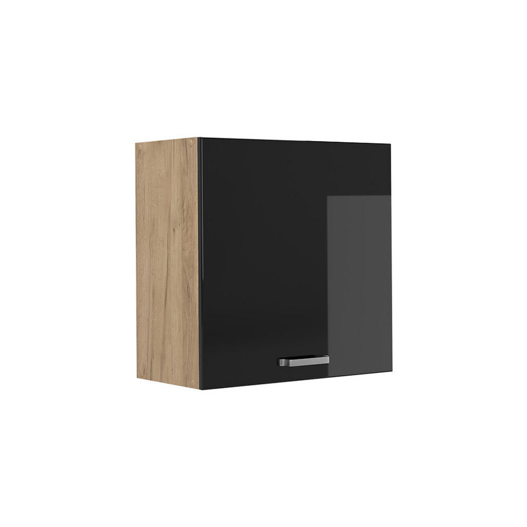 Vicco VĚŠÁK NA STĚNU R-Line, Černý vysoký lesk/Zlatý mocný dub, 60 cm s 1 dvířky