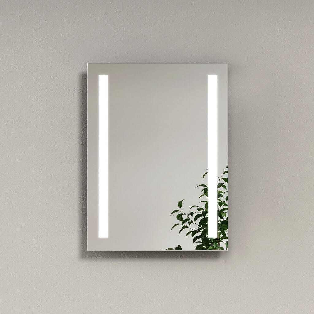 EMKE KOUPELNOVÉ ZRCADLO s LED osvětlením, obdélníkové, studená bílá, 60/45 cm