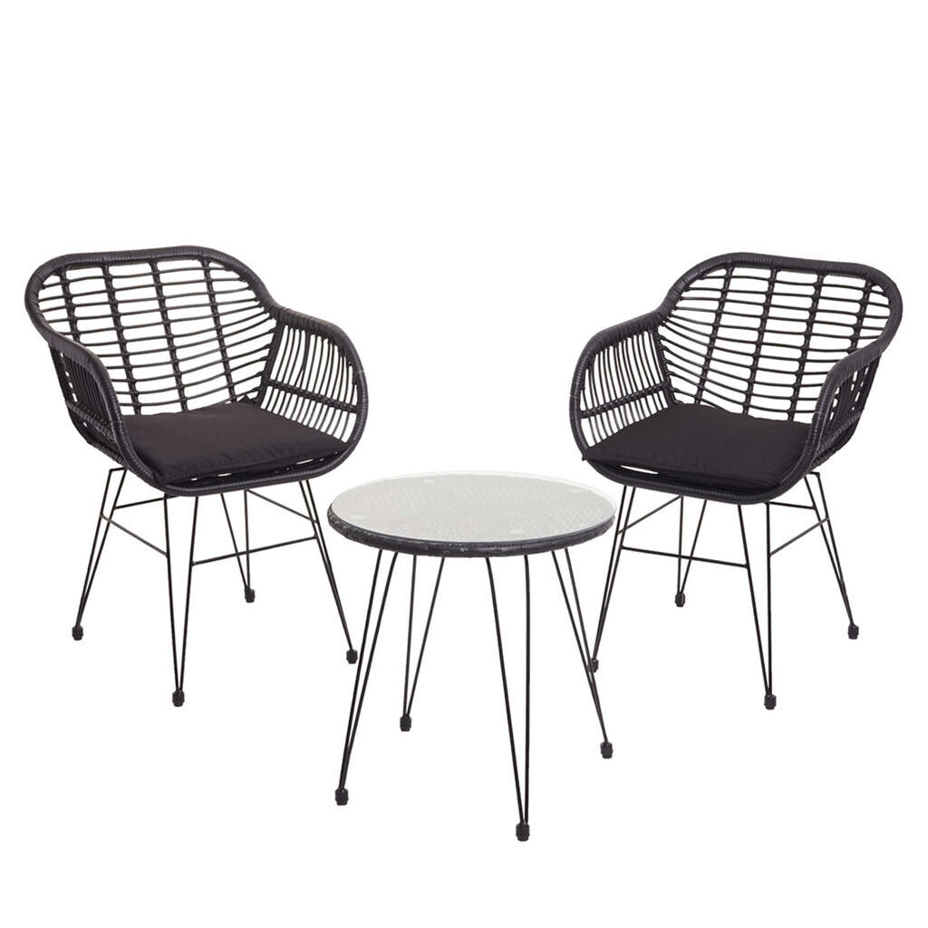 MCW POLY-RATTAN SADA Antracitová