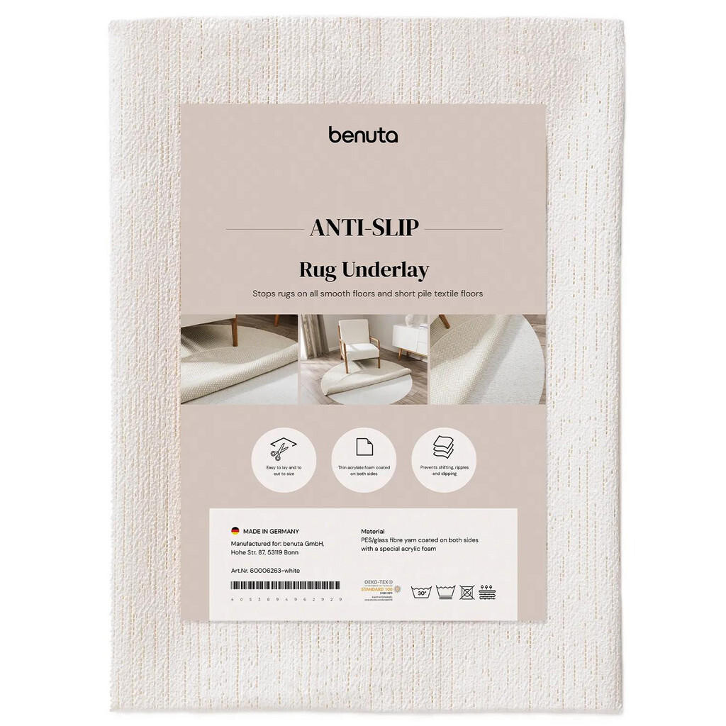 benuta PODLOŽKA pod koberec Prima Bílá ø 100 cm kulatý