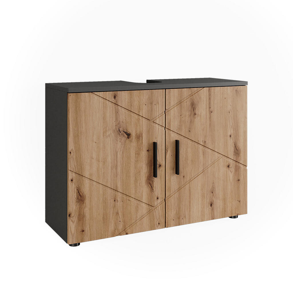 Vicco TOALETNÍ STOLEK Irma, Antracit/Zlatý mocný dub, 80 x 59 cm se 2 dveřmi