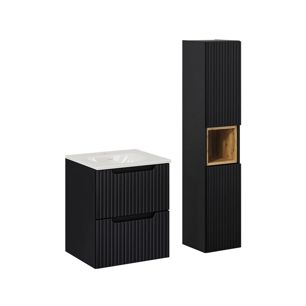 Petits-meubles KOUPELNOVÝ NÁBYTEK 50cm Riva 2er-Set Černá