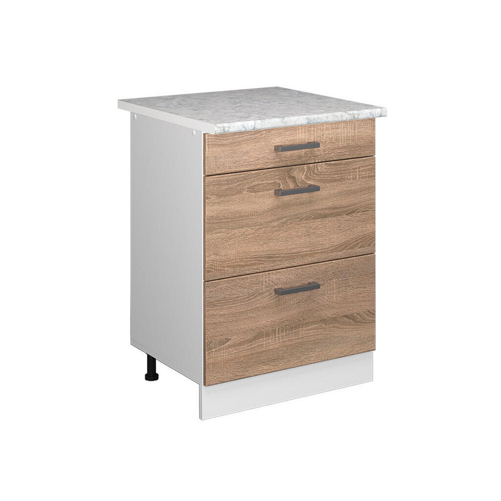 Vicco SPODNÍ SKŘÍŇKA KUCHYŇSKÉ LINKY R-Line Sonoma 60 cm se zásuvkami a pracovní deskou