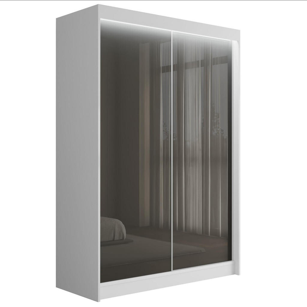 ALTDECOR ŠATNÍ SKŘÍŇ PEKA s LED - 120 cm - bílá|šedá
