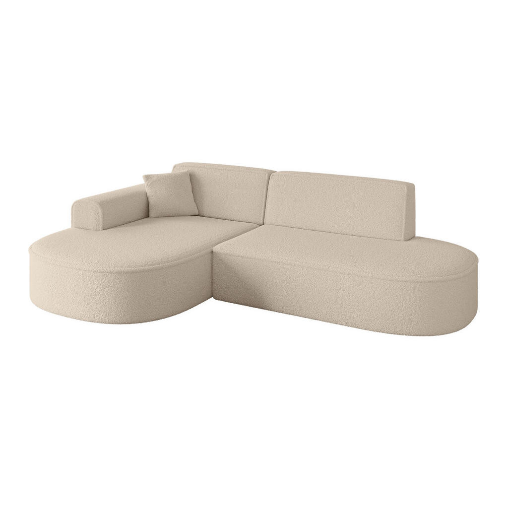 ALTDECOR ROHOVÁ SEDACÍ SOUPRAVA s otomanem vlevo MARI-L1 – 243 x 171 x 79 cm, tmavě béžová, buklé
