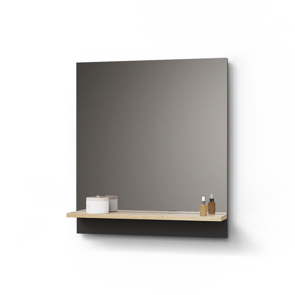Livinity® KOUPELNOVÁ ZRCADLOVÁ SKŘÍŇKA Timavo Antracit 60 x 67 cm s policí