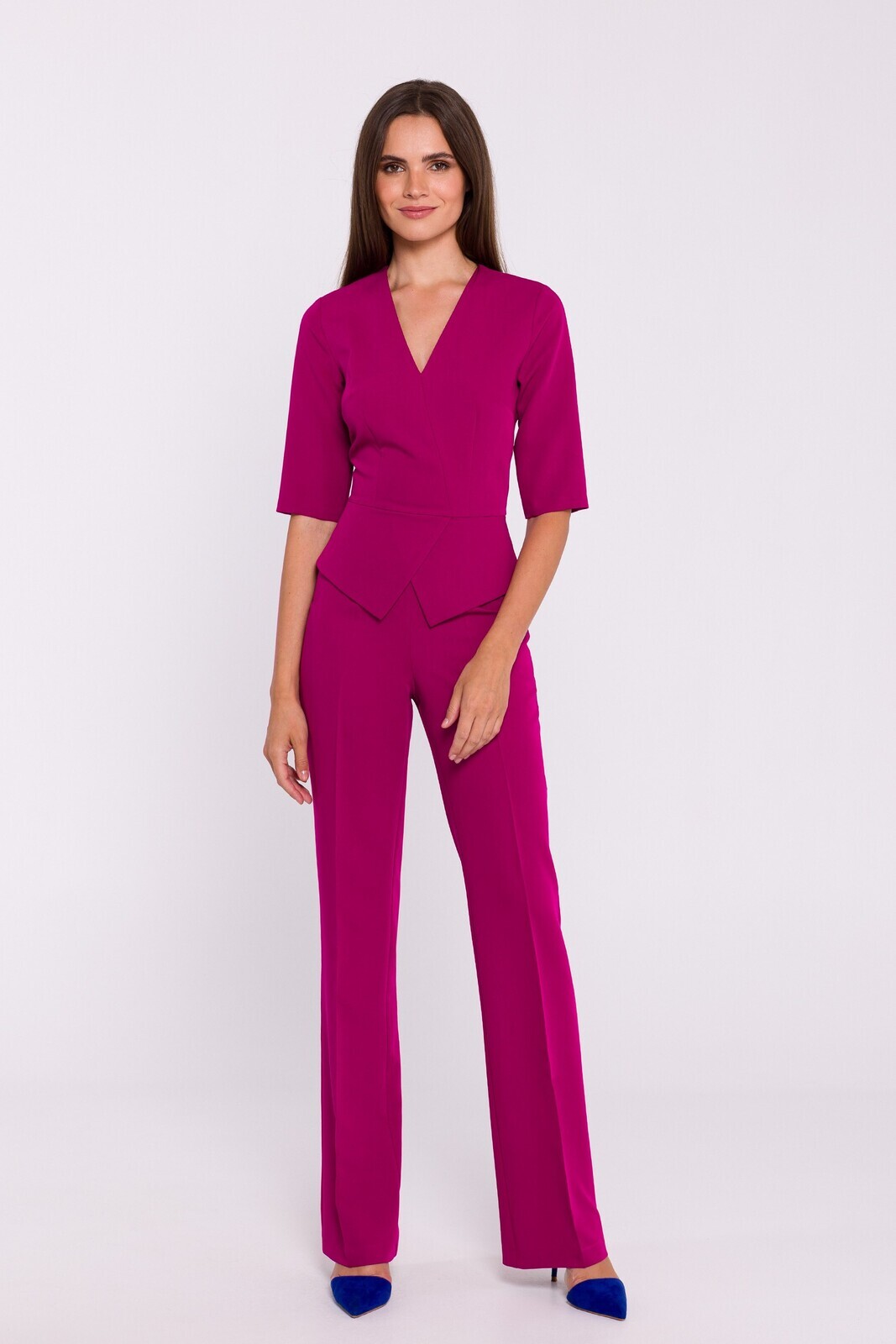 Stylove Woman's Peplum jumpsuit - plum