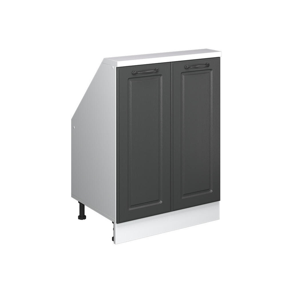 Vicco KUCHYŇSKÁ SKŘÍŇKA POD ŠIKMOU STŘECHU R-Line Antracitový venkovský dům 60 cm se 2 dvířky