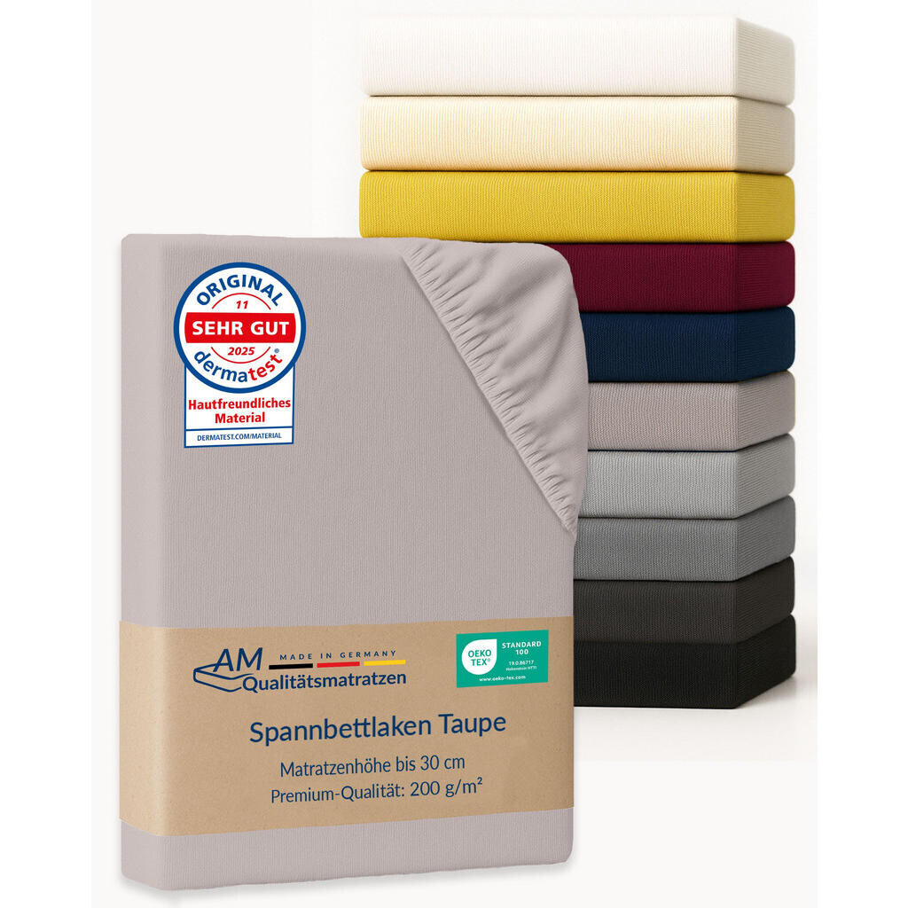 AM Qualitätsmatratzen NAPÍNACÍ prostěradlo Boxspring 90/190/33 cm Taupe
