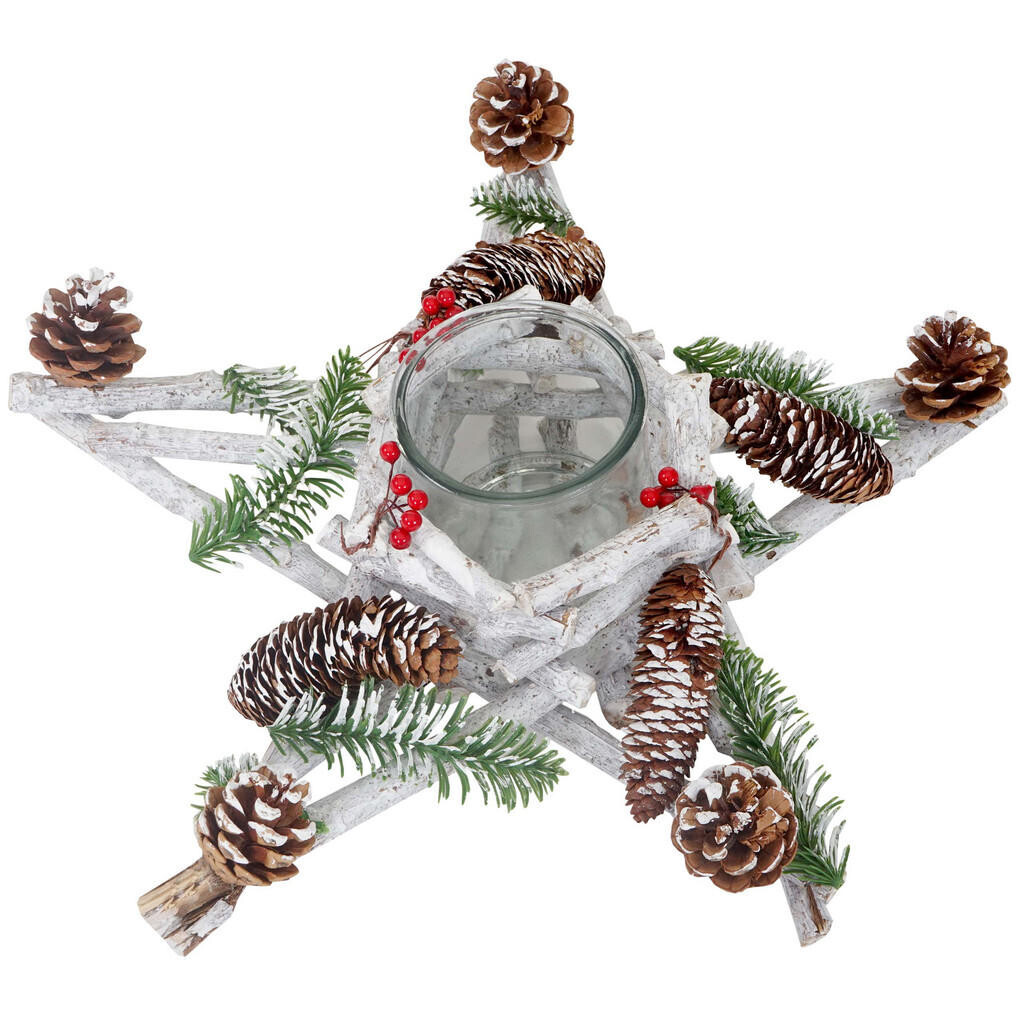MCW ADVENTNÍ VĚNEC HVĚZDA Bílá