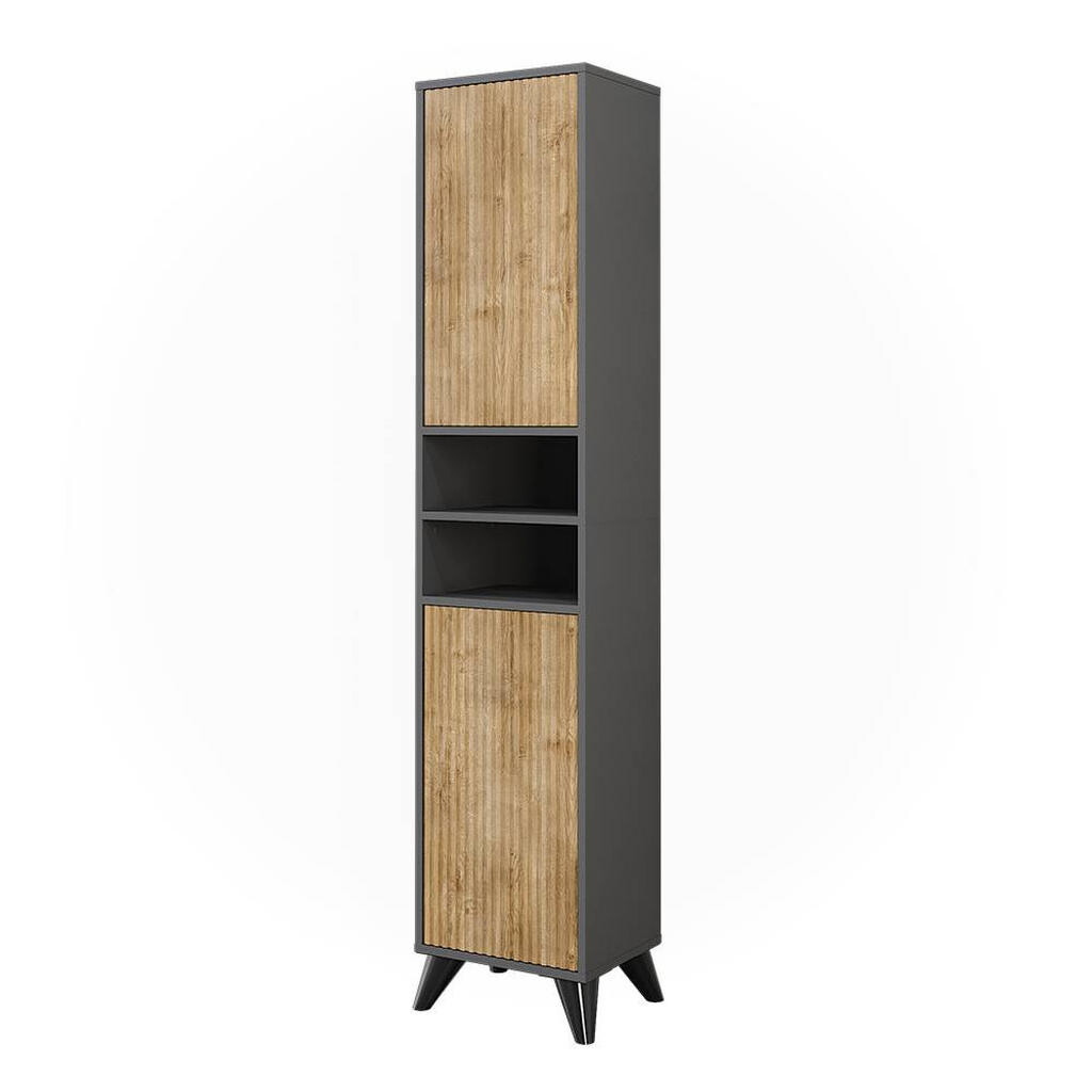 Vicco KOUPELNOVÁ SKŘÍŇKA Leano Antracit/horský dub 38 x 180 cm se 2 dveřmi