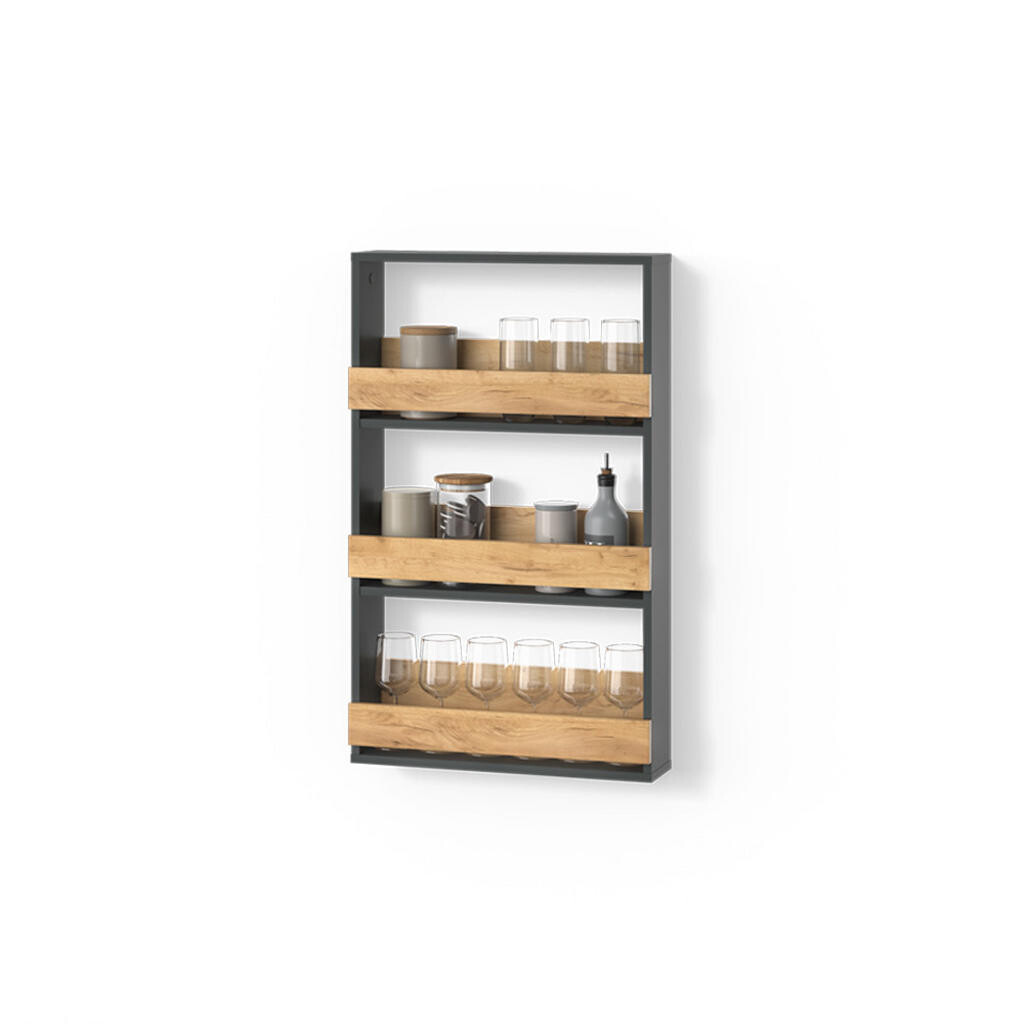 Livinity® STOJAN NA SKLENIČKY NA VÍNO Regusa Zlatý dub power/antracit 60 x 98 cm