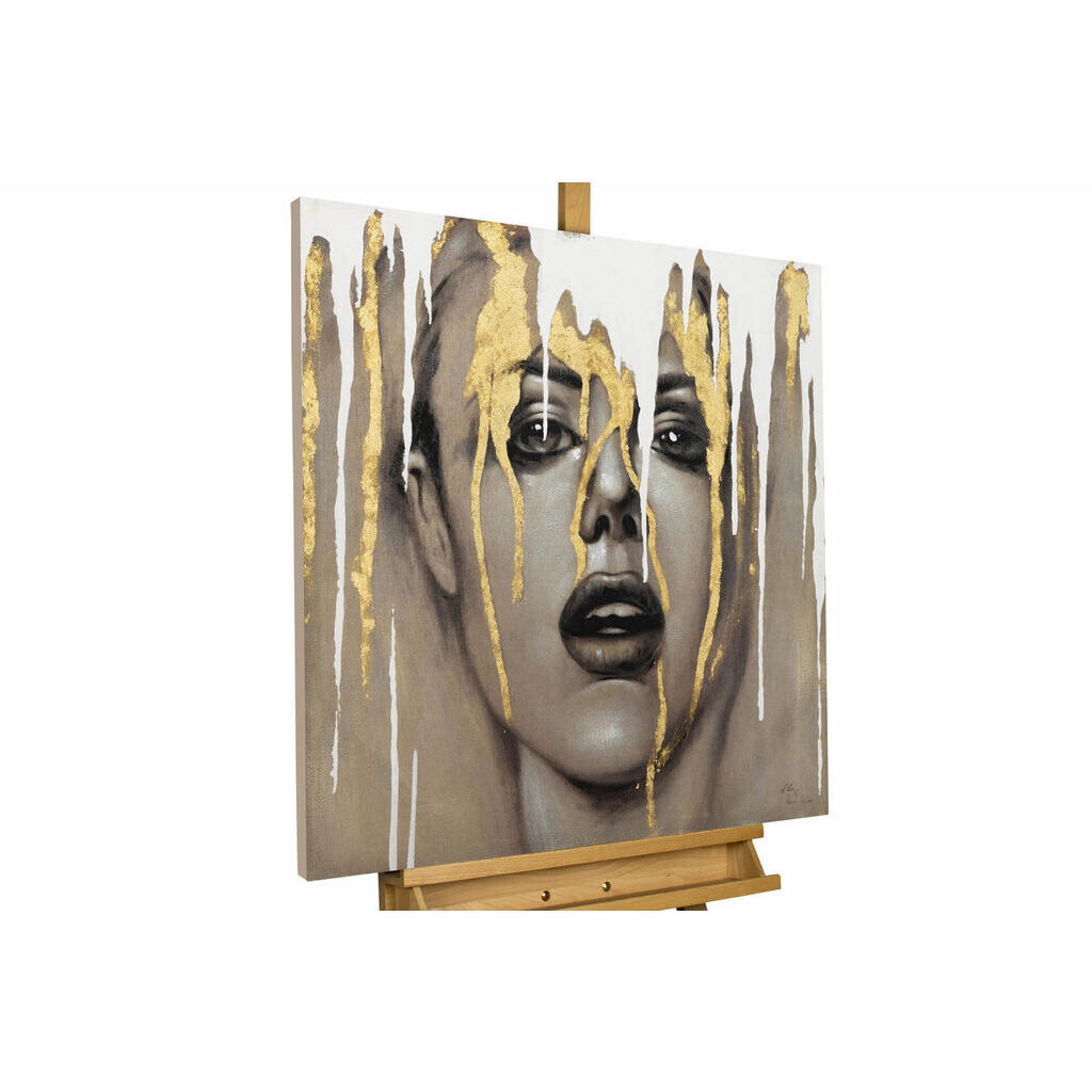 KUNSTLOFT RUČNĚ MALOVANÝ AKRYLOVÝ OBRAZ BÍLÝ/TAUPE, 80/80 CM