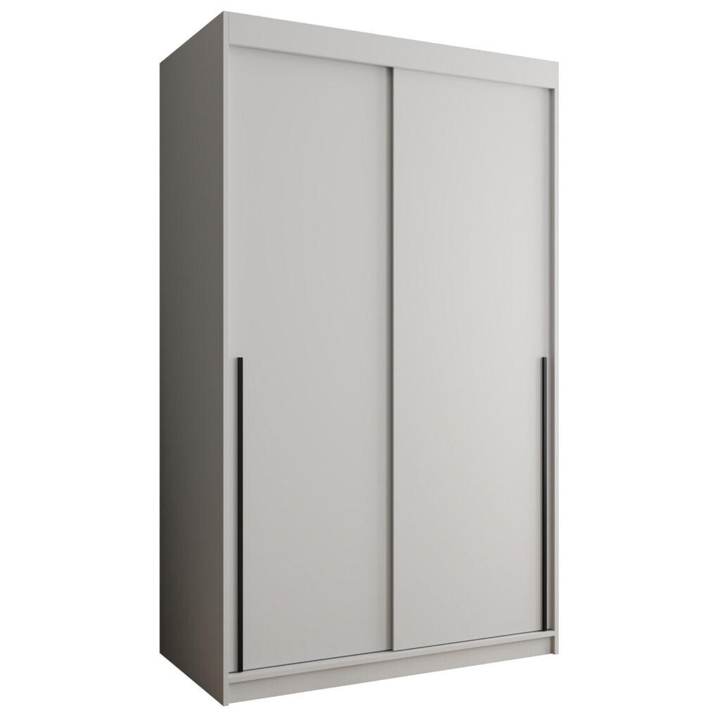 Home Collective ŠATNÍ SKŘÍŇ S POSUVNÝMI DVEŘMI 120 cm šířka, bílá s černým úchytem