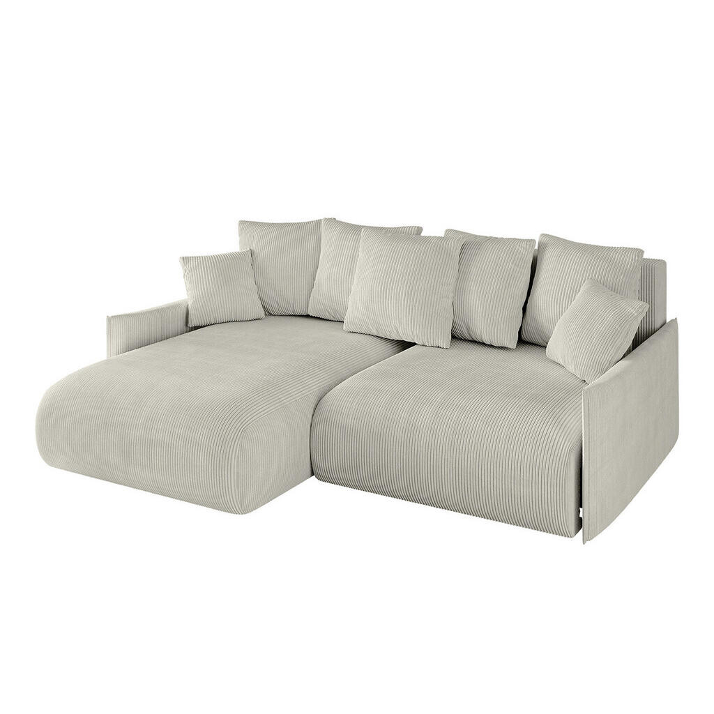 ALTDECOR ROHOVÁ SEDACÍ SOUPRAVA s otomanem vlevo ONESK-L -v1 216x177x72 krémový manšestr