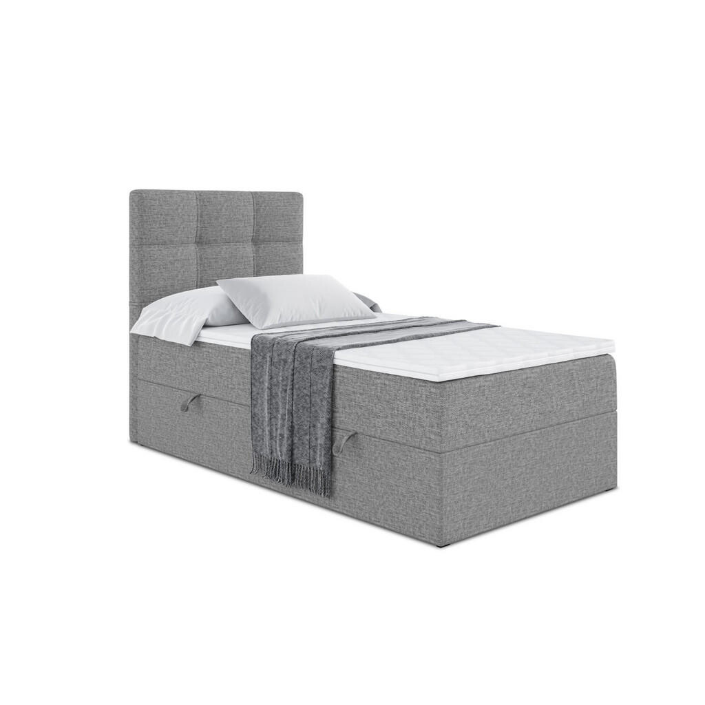 ALTDECOR AMERICKÁ postel s matrací H3 a roštem – MARCE – 90x200 – vlevo, šedá