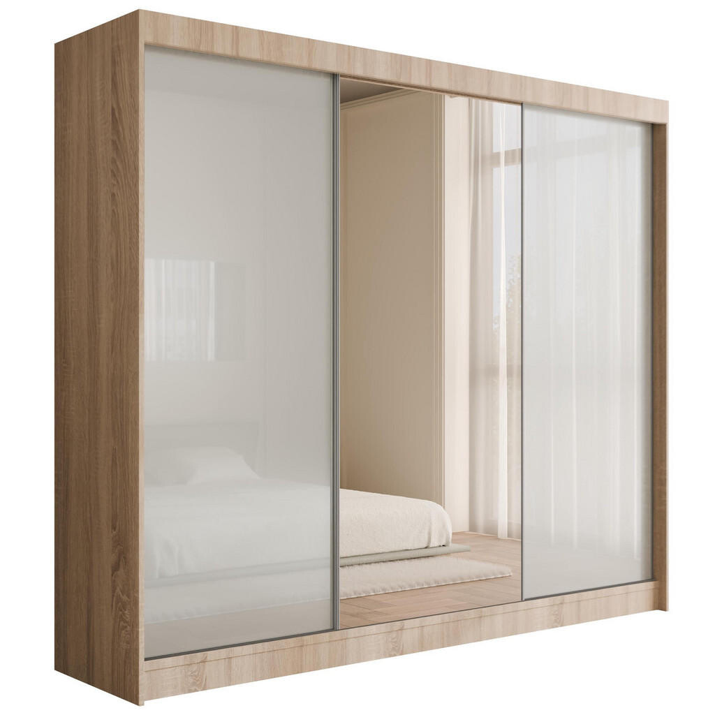 ALTDECOR ŠATNÍ SKŘÍŇ VESLI – 250 cm – Sonoma dub | bílá
