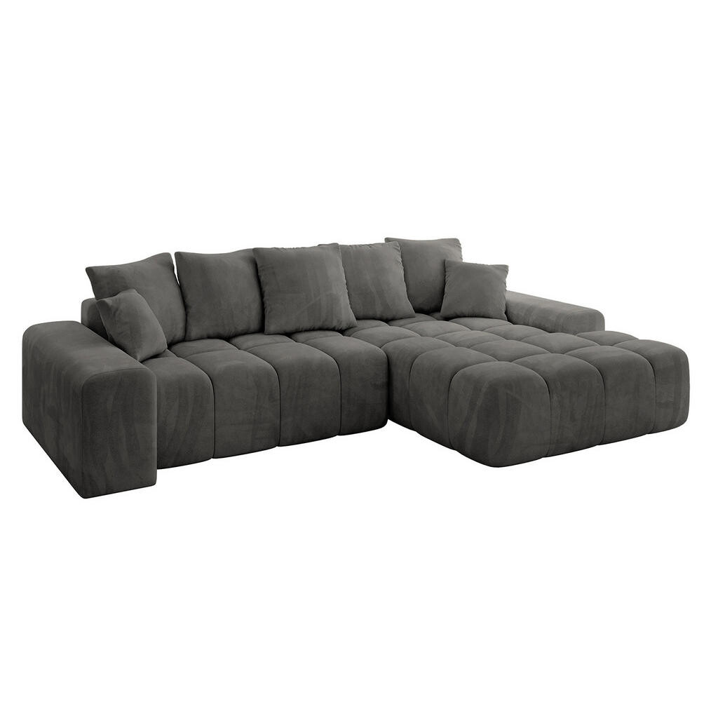 ALTDECOR ROHOVÁ SEDACÍ SOUPRAVA s otomanem vpravo ENSI-L – 267 × 164 × 69 cm, antracitová
