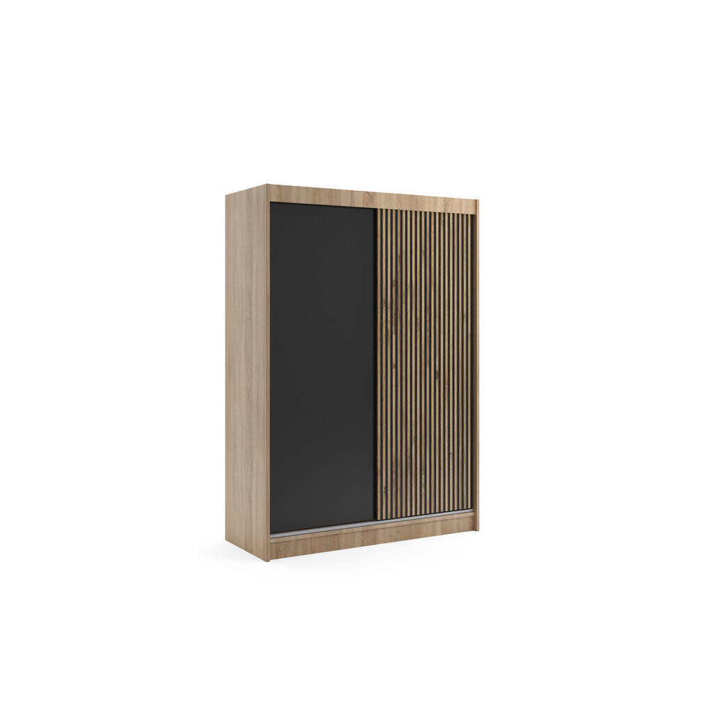 ALTDECOR ŠATNÍ SKŘÍŇ VILAN s lamelami/LED – 150 cm – Sonoma dub | dub wotan