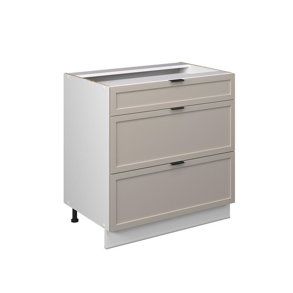 Vicco SPODNÍ SKŘÍŇKA KUCHYŇSKÉ LINKY Fame-Line GreyBeige 80 cm se 3 zásuvkami, PD Dub