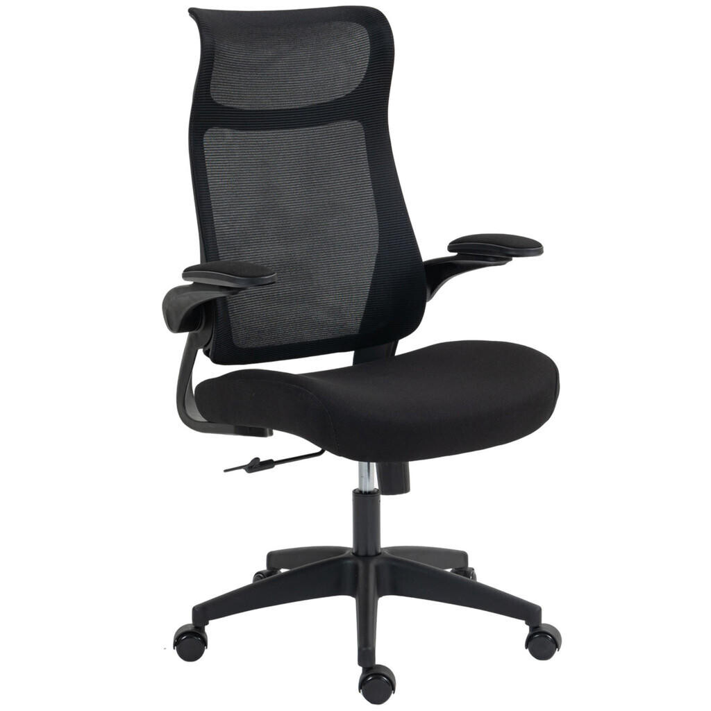 HOMCOM KANCELÁŘSKÁ ŽIDLE s 3D opěrkami, síťovým potahem a opěrkou hlavy, ergonomická