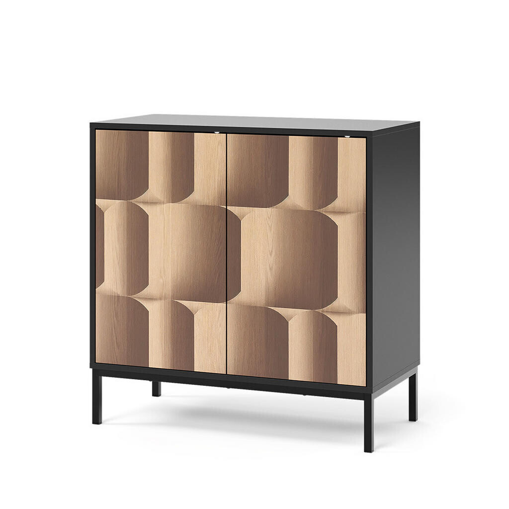 Vicco PŘÍBORNÍK Eliza Černá/dubová 80 x 81.2 cm se 2 dveřmi