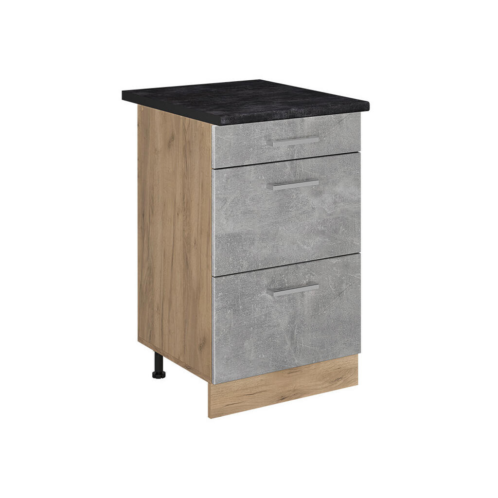 Vicco SPODNÍ SKŘÍŇKA KUCHYŇSKÉ LINKY R-Line, Beton/Zlatý mocný dub, 50 cm pracovná doska antracitová