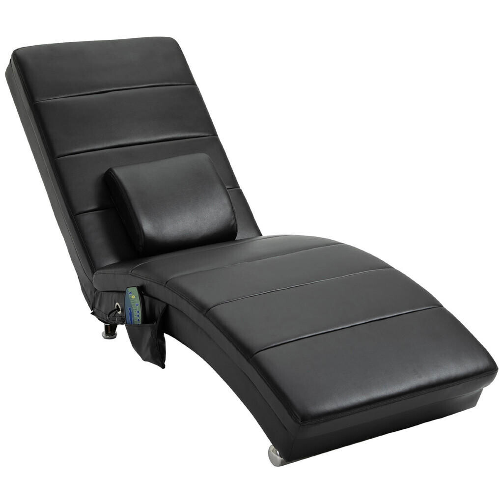 HOMCOM RELAXAČNÍ LEHÁTKO s masážní funkcí Lounge křeslo Chaiselongue Zero-G Design Černá