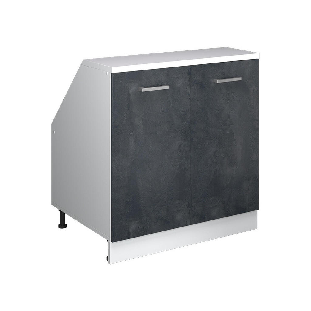 Vicco ŠIKMÁ SKŘÍŇ Rion Černý beton 80 x 81.6 cm se 2 dveřmi, korpus skříně hloubka 60 cm