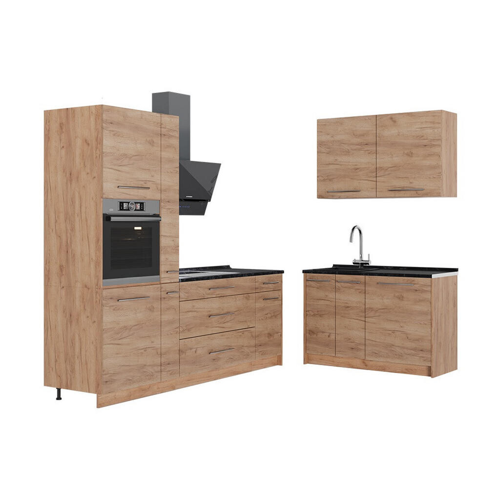 Vicco KUCHYNĚ Fame-Line, Zlatý mocný dub/Zlatý mocný dub, 220 x 120 cm, PD Antracit