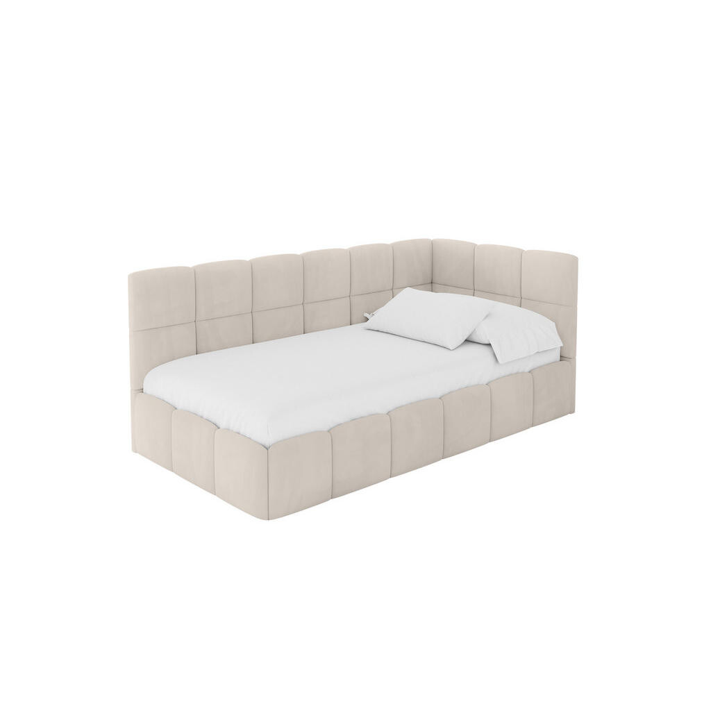 ALTDECOR JEDNOLŮŽKOVÁ POSTEL pro mládež s úložným prostorem vlevo, bez matrace - LIVY 100x200 béžová