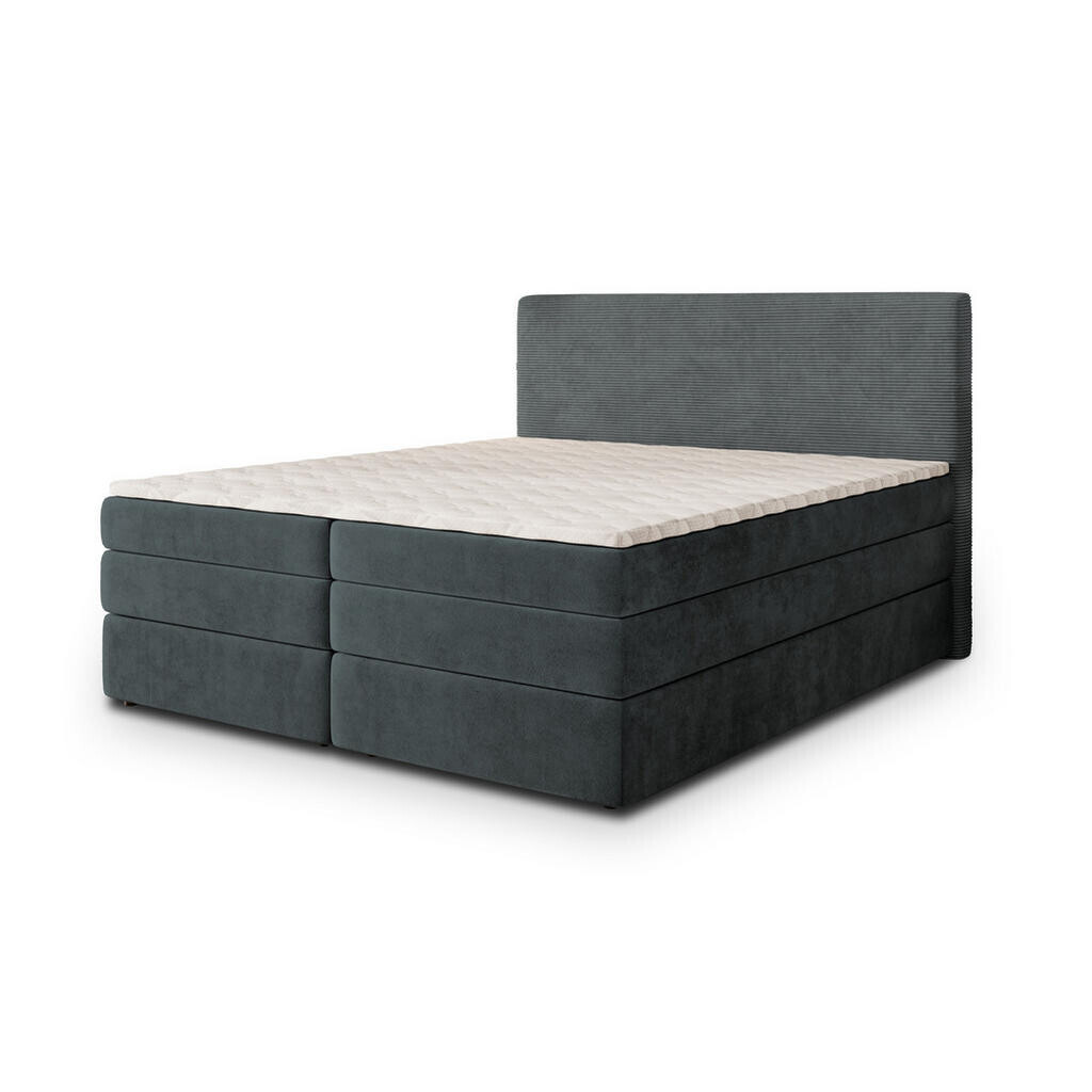 MASSENO POSTEL BOXSPRING MATERN 180x200 cm, s matrací a úložným prostorem, šedá