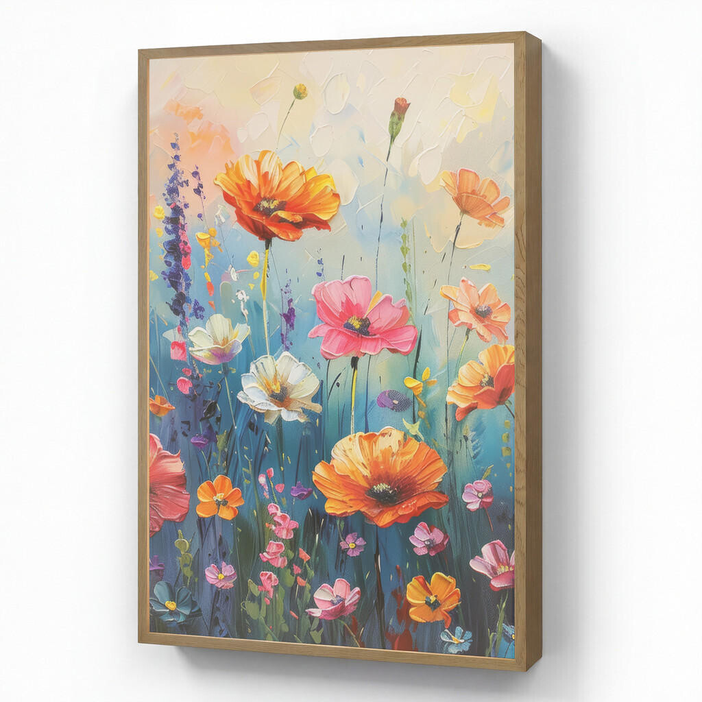 OnlyWow NÁSTĚNNÁ LAMPA S AKUMULÁTOREM Květiny - Příroda - Akvarel - Umění 70x100 cm