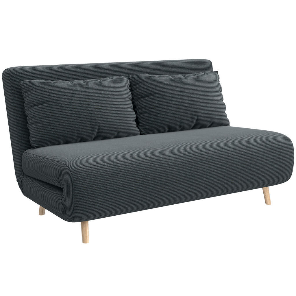 HOMCOM ROZKLÁDACÍ pohovka polyester bukové dřevo tmavě šedá