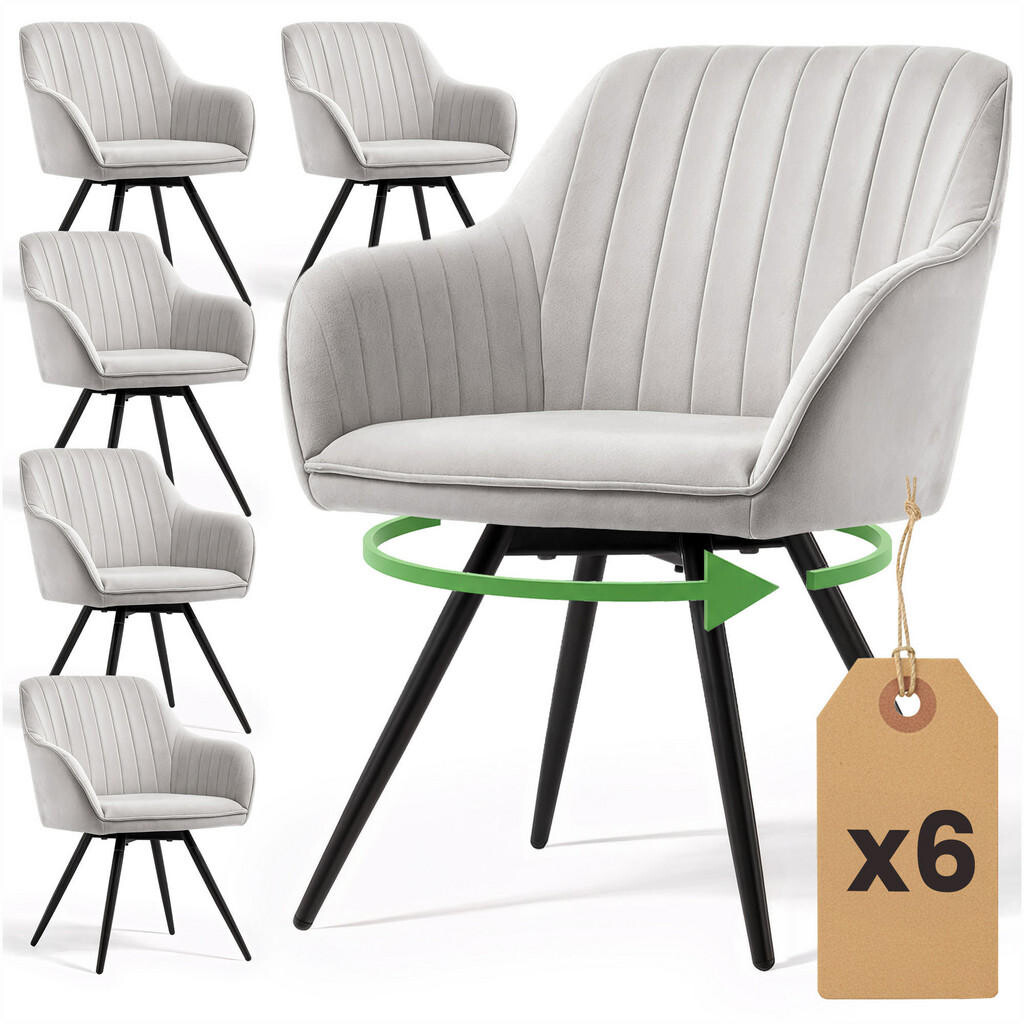 RAUMHIRSCH FURNITURE OTÁČIVÁ ŽIDLE, SADA 4 KS, šedá, černá 55/83/58