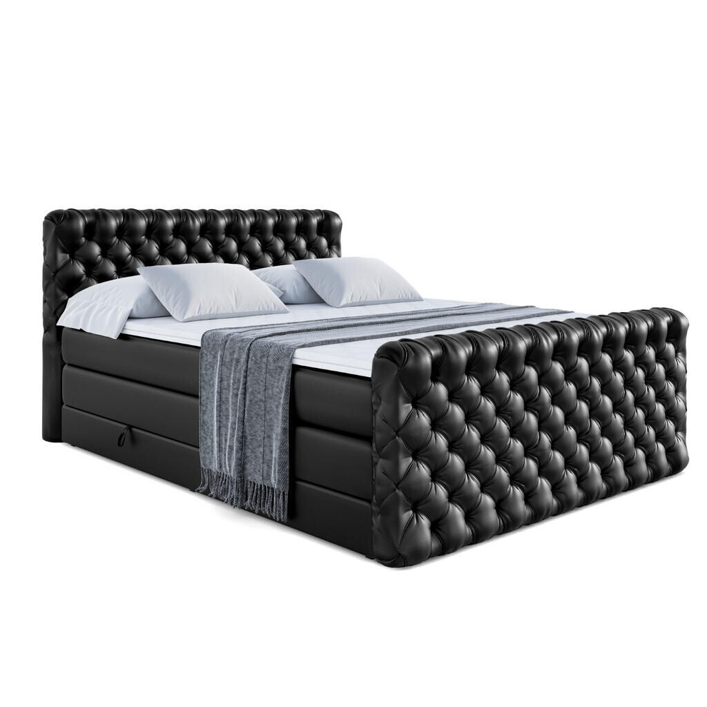ALTDECOR POSTEL boxspring BOXI8-Z KING – 120 × 200 – H3/H4 – vysoce lesklá černá