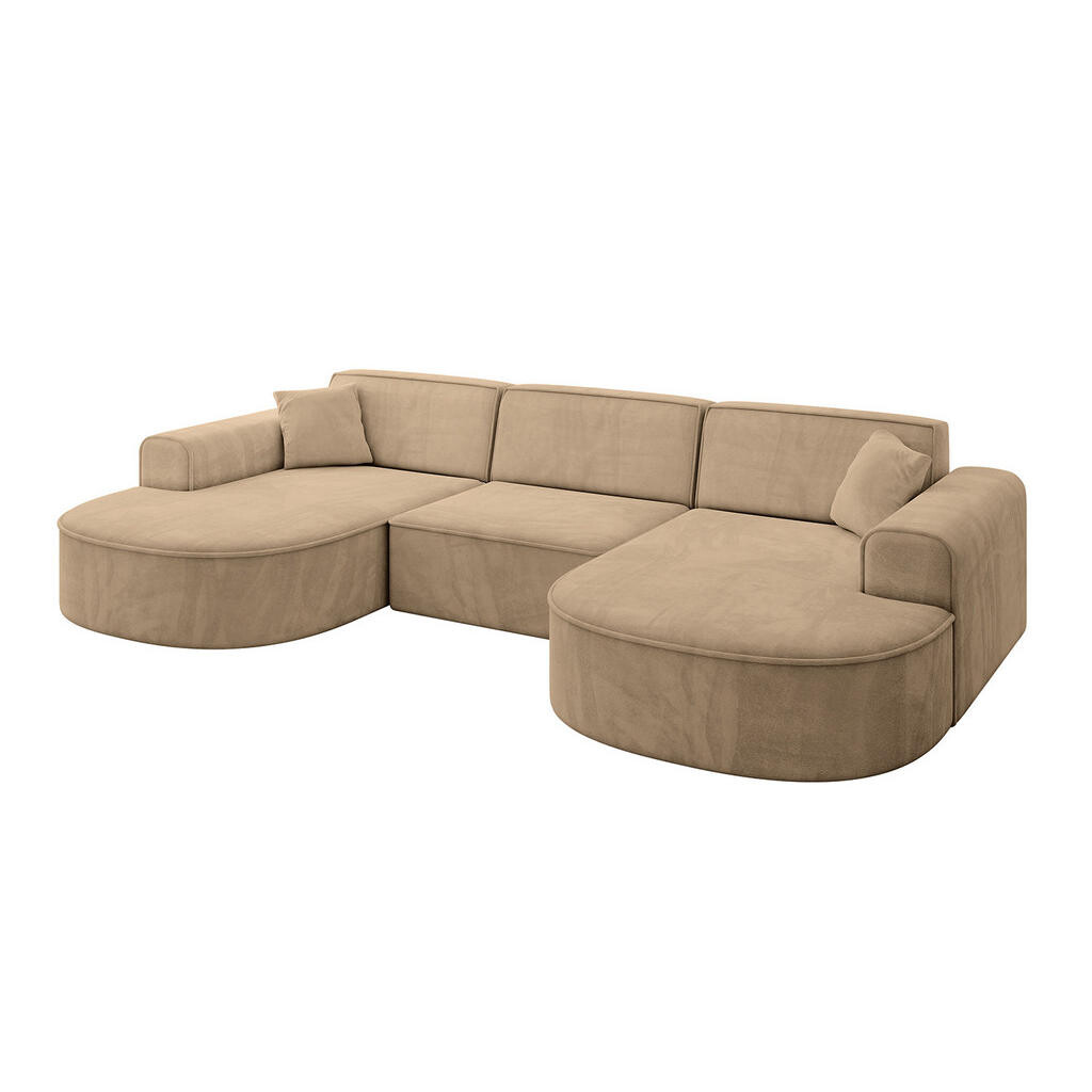 ALTDECOR SEDACÍ SOUPRAVA MARI-U1 – 303 x 171 x 79 cm, šedohnědá, velur