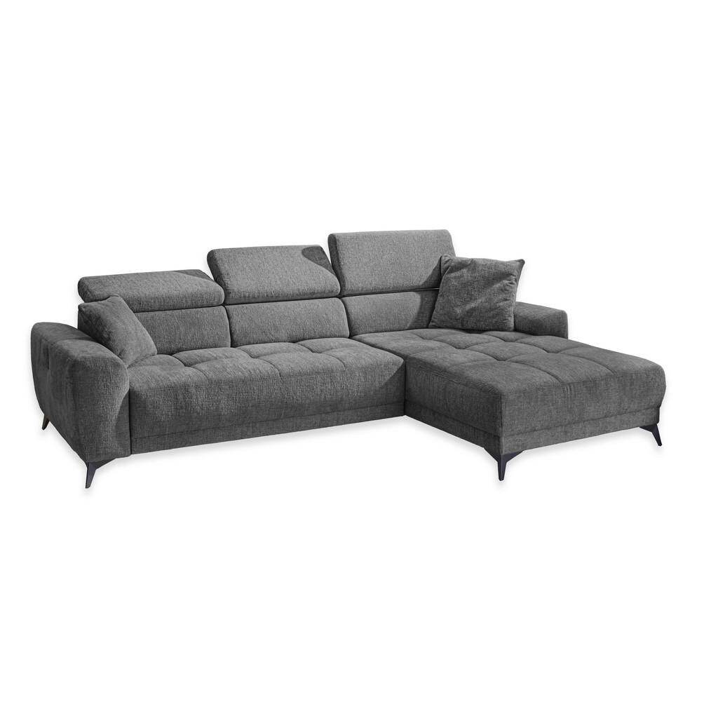 luma-home ROHOVÁ POHODA s elektrickým nastavením hloubky sedáku, nastavitelnými opěrkami hlavy, 299 × 200 × 107 cm (Š×H×V), žinylka tmavě šedá / 15421