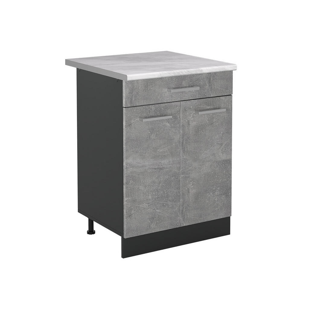 Vicco SPODNÍ SKŘÍŇKA KUCHYŇSKÉ LINKY R-Line, Beton/Antracit, 60 cm se zásuvkou pracovná doska Mramor
