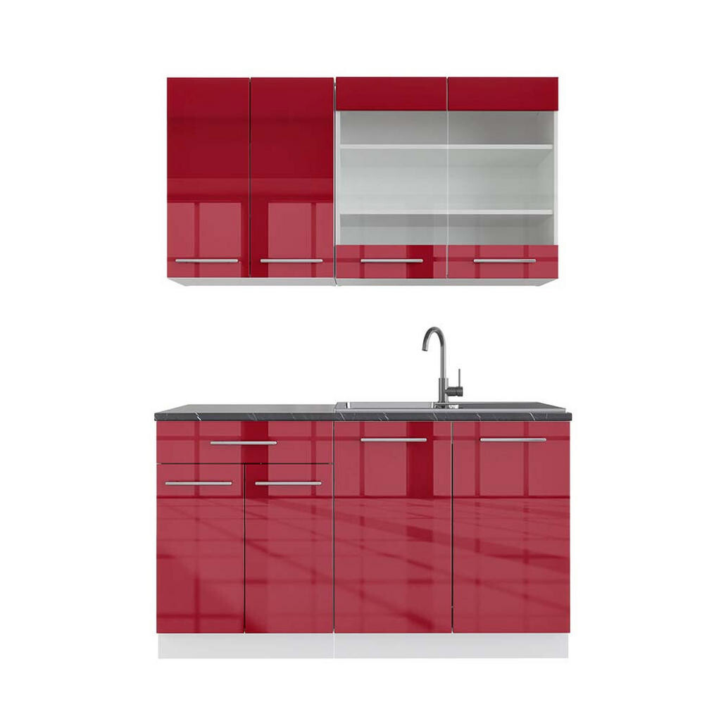 Vicco JEDNOTKOVÁ KUCHYNĚ Fame-Line Bordeaux vysoký lesk/bílá 140 cm , PD Antracit