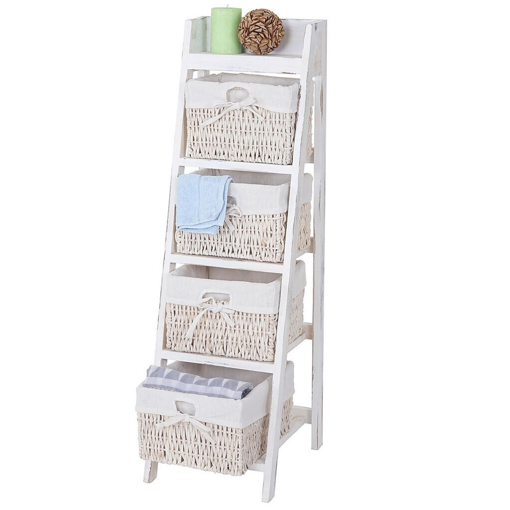 MCW REGÁL FRANCA SHABBY-LOOK 4 KOŠE Čistě bílá