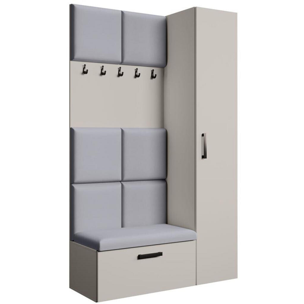 Beautysofa PŘEDSÍŇOVÁ sestava Margaret I+IV 121/203/43 s čalouněnými panely, kašmírová|černá