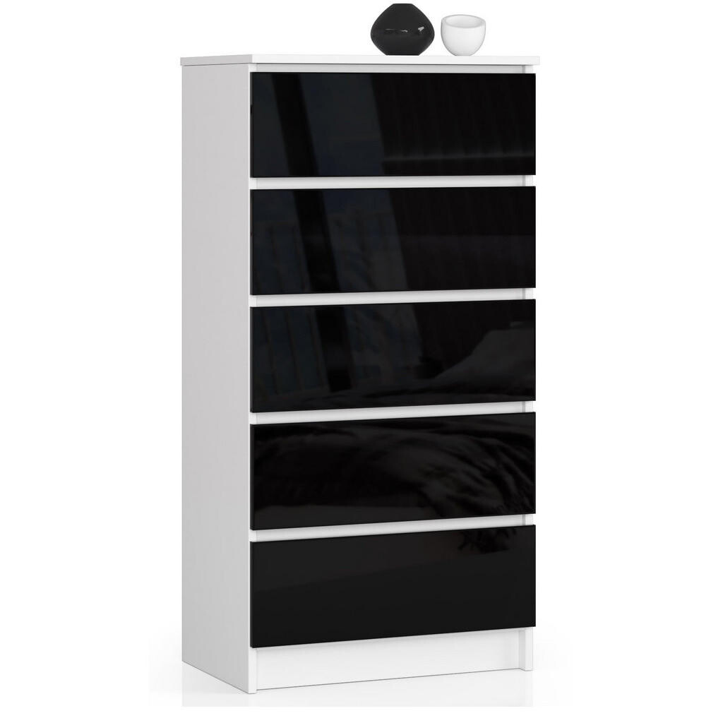 RAUMHIRSCH FURNITURE KOMODA bílá, černá lesklá 121/60/40