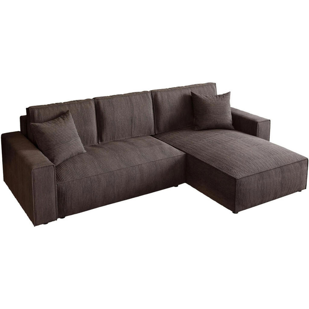 Beautysofa ROHOVÁ pohovka Parys L s funkcí spaní, hnědá