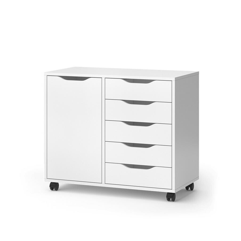 Vicco PŘÍBORNÍK Otwin Bílá 40.6 x 61.5 cm s 5 zásuvkami a 1 dvířky