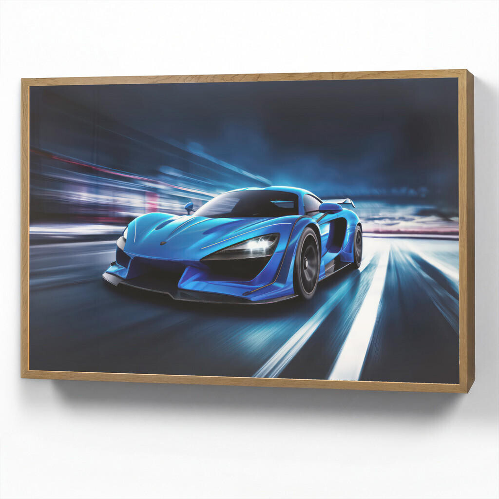 OnlyWow DOBÍJECÍ NOČNÍ LAMPIČKA Auto - Modrá - Chlapci - Dítě 90x60 cm